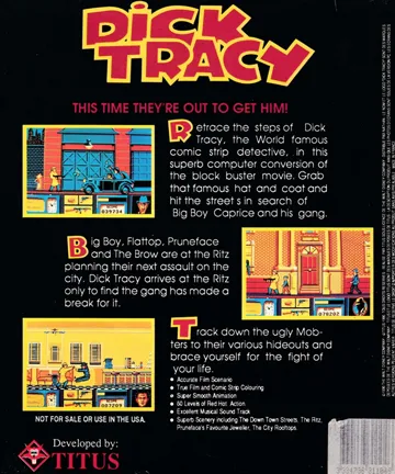 Dick Tracy (UK) (1990) (Trainer) box cover back